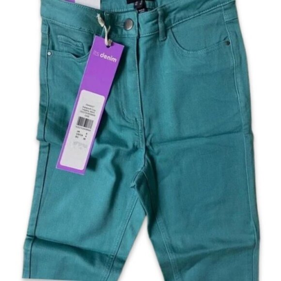 Long Tall Sally Legging Jeans Capri Jeggings Soft Fabric Mint Green Women's 4 - Picture 4 of 5